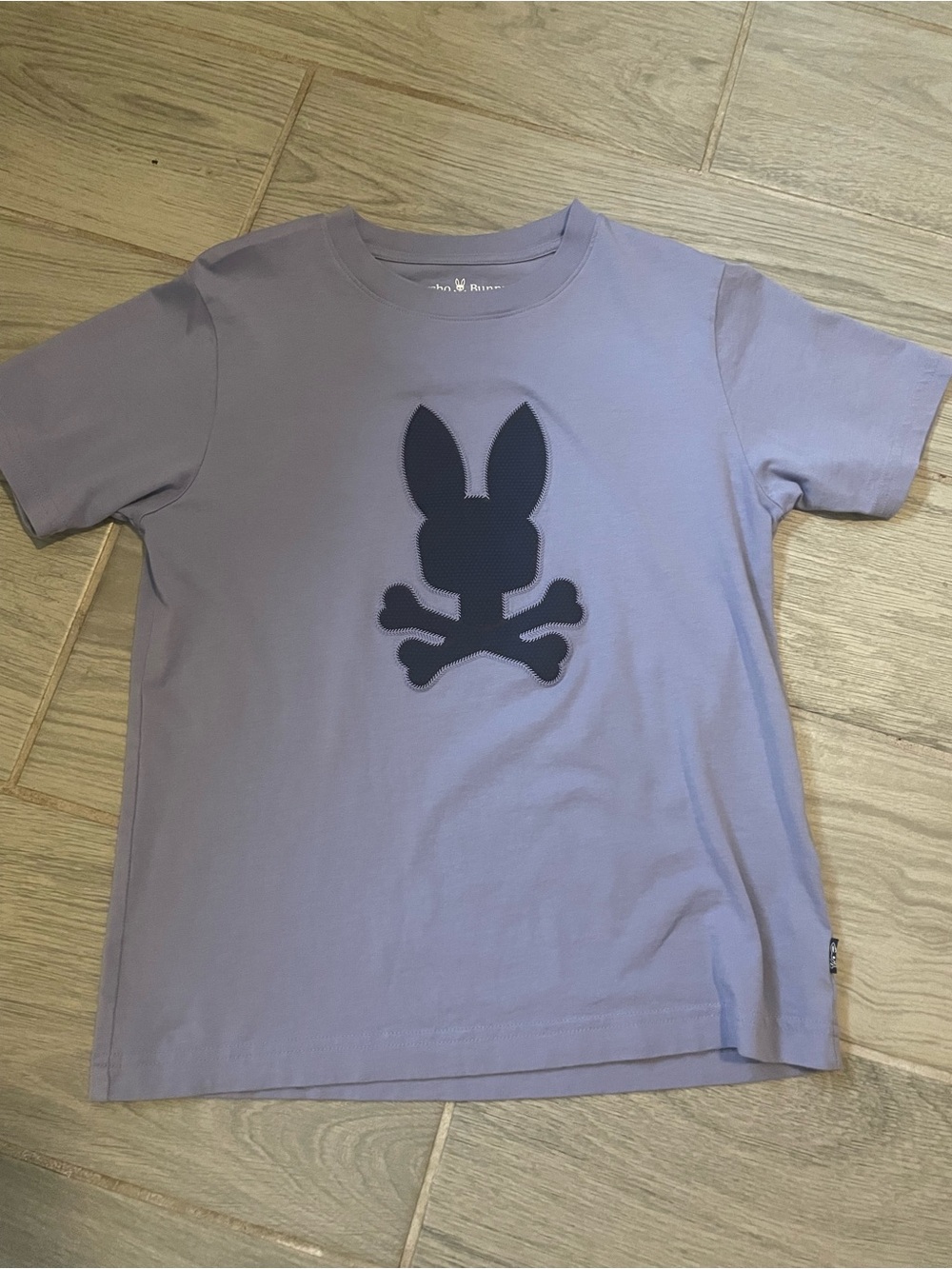 Psycho Bunny Kids Lavender Tee with Dark Navy Skull Bunny